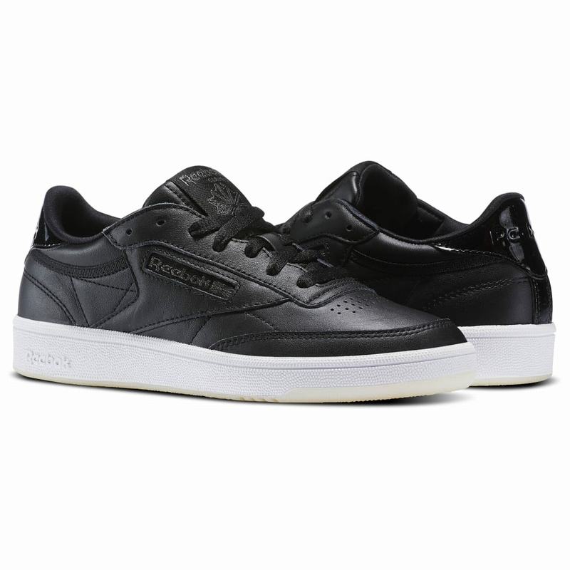 Tenisi Reebok Club C 85 Melted Metals Dama Negrii/Albi Romania MZ4794JB
